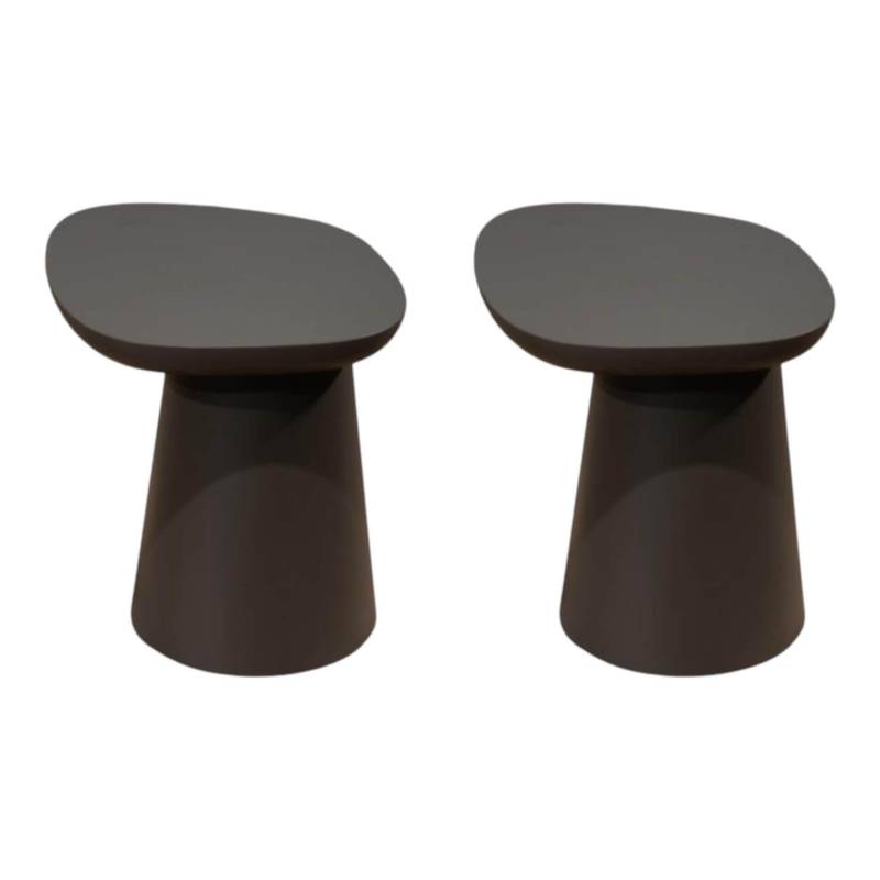 2er Set Beistelltisch Stone Lack Matt Anthrazit 2er Set Beistelltisch Stone Lack Matt Anthrazit von Ditre Italia