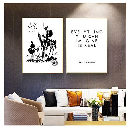 Alles, was Sie sich vorstellen können, ist echt Pablo Picasso Kunst Gemälde Leinwanddruck, Don Quijote Poster Gemälde Wandbild Wohnkultur 35 x 50 cm, 2 Stück, rahmenlos Alles, was Sie sich vorstellen können, ist echt Pablo Picasso Kunst Gemälde Leinwanddruck, Don Quijote Poster Gemälde Wandbild Wohnkultur 35 x 50 cm, 2 Stück, rahmenlos von Dittelle