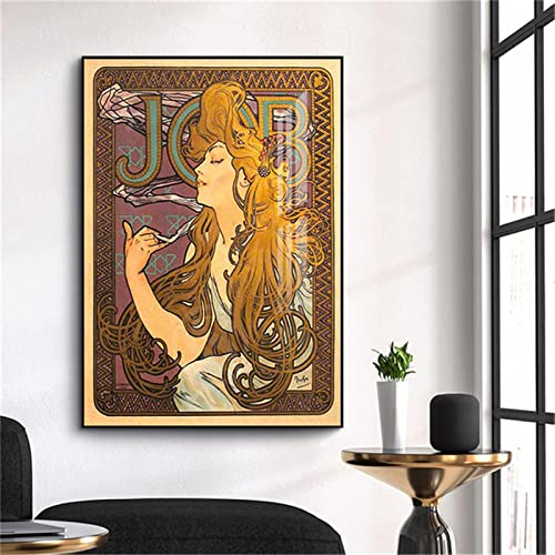 Alphonse Mucha Times of Day Vintage Poster und Drucke Jugendstil Frau Leinwand Gemälde Wandkunst Bilder für Wohnzimmer19.6"x 27.5"(50x70cm) No frame von Dittelle