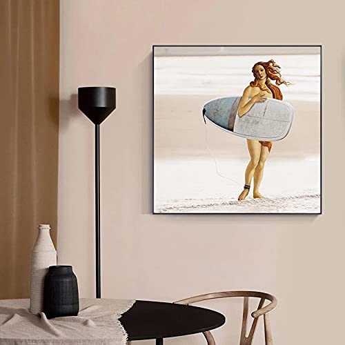 Berühmt Die Geburt der Venus Surfen Gemälde Leinwand Poster und Drucke Wandkunst Lustige Bilder Wohnzimmerdekoration19,6 "x 19,6" (50x50cm) Kein Rahmen von Dittelle