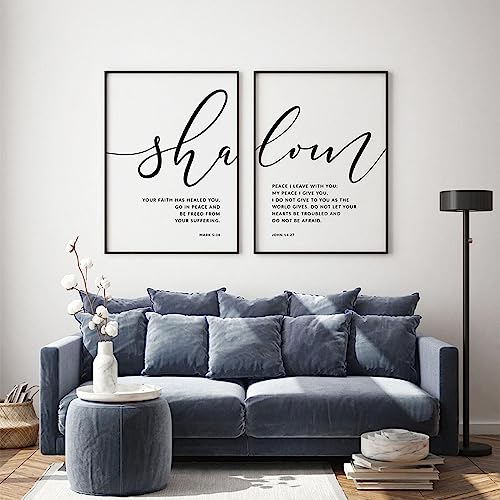 Bibelvers-Zitat-Poster, Drucke, schwarz-weiß, christliche Heimdekoration, Schrift, Wandkunst, Leinwandgemälde, Zitat-Bild, 50 x 70 cm, 2 Stück, rahmenlos Bibelvers-Zitat-Poster, Drucke, schwarz-weiß, christliche Heimdekoration, Schrift, Wandkunst, Leinwandgemälde, Zitat-Bild, 50 x 70 cm, 2 Stück, rahmenlos von Dittelle
