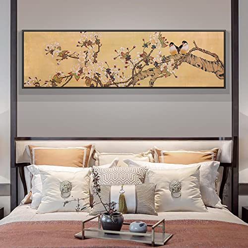 Chinesischer Stil Chinesischer Stil Horizontale Ausgabe Große Blütenreiche Pfingstrose Wohnzimmer Arbeitszimmer Blume Vogel Dekoration Malerei 35x140cm Rahmenlos von Dittelle