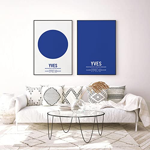 Dittelle Abstraktes Wandgemälde Yves Klein Frence Kunstdruck Vintage Leinwand Poster Nordisches Blau Einfaches Farbbild Wohnkultur15.7 x 23.6"(40x60cm) x2 No frame von Dittelle