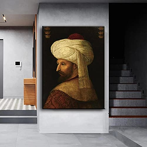 Dittelle Fatih Sultan Mehmet Portrait Leinwanddruck Malerei Klassische Figur Wandkunst Bilder Poster für Wohnzimmer Hauswand27,5 "x 39,3" (70 x 100 cm) Kein Rahmen von Dittelle