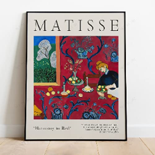 Dittelle Henri Matisse Poster Matisse Harmony in Red Ausstellungsposter Kunstdruck Museumsposter Vintage Fruits Poster Schlafzimmer Wanddekoration 60x80cm Rahmenlos von Dittelle