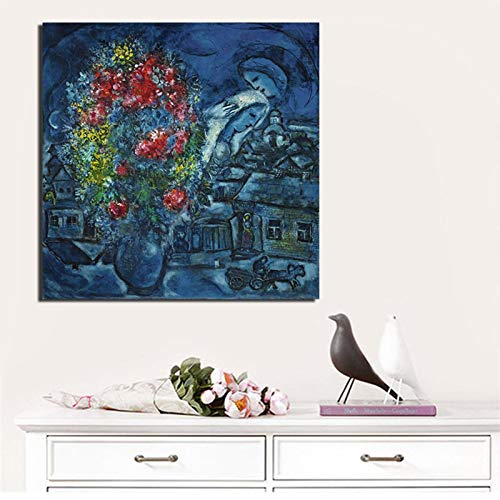 Dittelle Marc Chagall Leinwand Gemälde Druck Wohnzimmer Dekoration Moderne Wandkunst Ölgemälde Poster Bilder Leinwanddrucke 70x70cm Rahmenlos Dittelle Marc Chagall Leinwand Gemälde Druck Wohnzimmer Dekoration Moderne Wandkunst Ölgemälde Poster Bilder Leinwanddrucke 70x70cm Rahmenlos von Dittelle