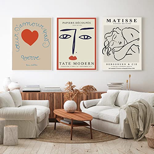 Dittelle Matisse Sleeping Woman Sketch Neutral Black Matisse Poster Print Wall Art Pictures Abstract Canvas Painting Painters Home Decor15.7”x 19.6”(40x50cm) x3 No frame von Dittelle