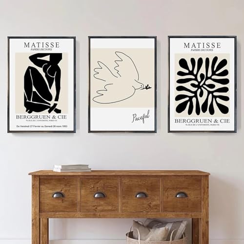Dittelle Schwarz-weiße Matisse Picasso nackte Frau, abstrakte Wandkunst, Leinwandgemälde, nordische Poster und Drucke, Bilder für Heimdekoration, 60 x 80 cm, 3 Stück, rahmenlos Dittelle Schwarz-weiße Matisse Picasso nackte Frau, abstrakte Wandkunst, Leinwandgemälde, nordische Poster und Drucke, Bilder für Heimdekoration, 60 x 80 cm, 3 Stück, rahmenlos von Dittelle