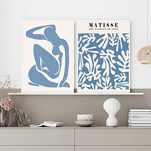 Dittelle Vintage Henri Matisse Vintage-Poster und Drucke, abstrakte Pflanzen, blauer Akt, Wandkunst, Leinwandgemälde, Bild, Wohnzimmerdekoration, 30 x 45 cm, 2 Stück, rahmenlos von Dittelle