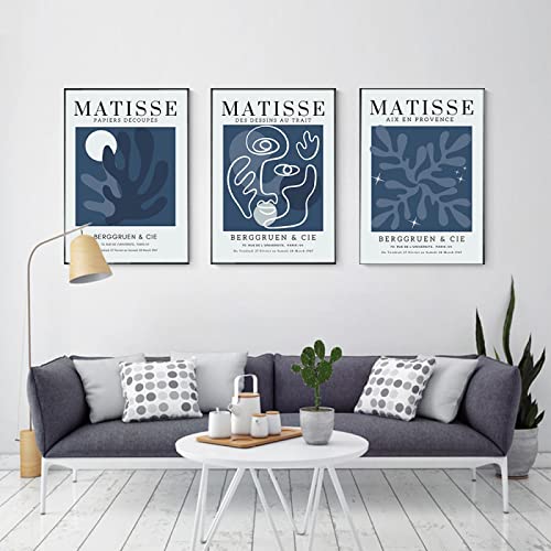 Dunkelblaues Poster Henri Matisse Leinwand Gemälde Moderne Abstrakte Kunstdruck Mode Wandbild Für Wohnzimmer Wohnkultur 30x45cm-3Pieces Frameless von Dittelle