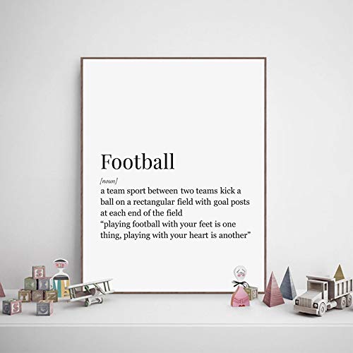 Fußball Fußball Definition Poster Drucke Leinwand Malerei Fußball Wandkunst Bilder Jungen Wohnzimmer Dekoration 40x60 cm Rahmenlos von Dittelle