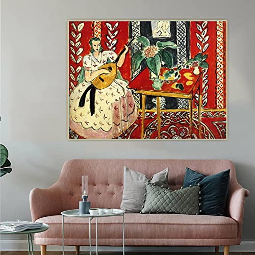 Henri Matisse《Die Laute》Leinwandkunst Ölgemälde Kunstwerk Poster Bild Wand Kunstdruck Hintergrund Home Wohnzimmer Dekoration 70x100cm Rahmenlos von Dittelle