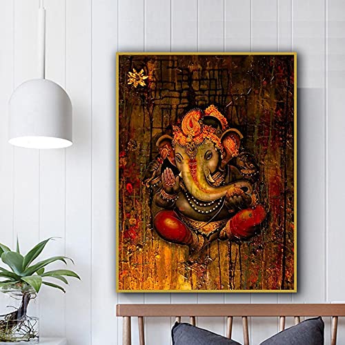 Hinduismus Wandkunst Religion Leinwand Gemälde Ganesha Poster und Drucke Dekoratives Bild Moderne Heimdekoration 50x70cm Rahmenlos Hinduismus Wandkunst Religion Leinwand Gemälde Ganesha Poster und Drucke Dekoratives Bild Moderne Heimdekoration 50x70cm Rahmenlos von Dittelle