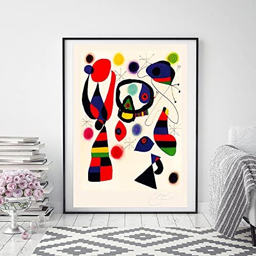 Joan Miro Poster Moderne Surrealismus Leinwand Malerei Abstrakte Ausstellung Kunstdrucke Wandkunst Bild für Wohnzimmer Wohnkultur 70x100cm Rahmenlos von Dittelle