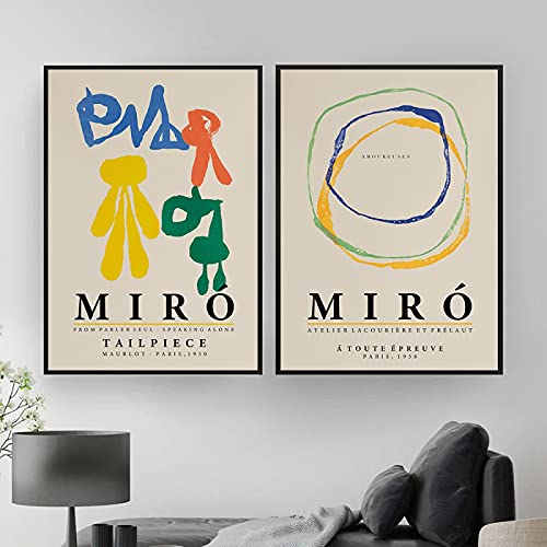Joan Miro Poster Retro Artwork Ausstellung Leinwand Gemälde Galerie Kunstdruck Museum Wandbild Wohnzimmer Wohnkultur 60x80cmx2Pcs Frameless Joan Miro Poster Retro Artwork Ausstellung Leinwand Gemälde Galerie Kunstdruck Museum Wandbild Wohnzimmer Wohnkultur 60x80cmx2Pcs Frameless von Dittelle