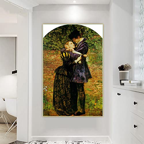 John Everett Millais《A Huguenot》Leinwand Ölgemälde Kunstwerk Poster Bild Wand Kunstdruck Home Wohnzimmer Dekoration 60x90cm Rahmenlos von Dittelle