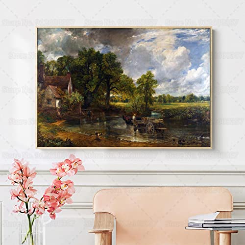 Leinwand Kunstdruck John Constable The Hay Wain Leinwand Gemälde Ländliche Szene auf dem Fluss Stour Druck Poster Wandkunst Dekor 60x90cm Rahmenlos Leinwand Kunstdruck John Constable The Hay Wain Leinwand Gemälde Ländliche Szene auf dem Fluss Stour Druck Poster Wandkunst Dekor 60x90cm Rahmenlos von Dittelle