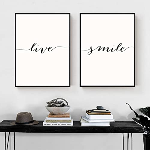 Minimalistisches Zitat Poster Moderne Leinwand Malerei Schwarz Weiß Kunstdruck Einfache Liebe Wandbild Nordischen Stil Schlafzimmer Dekor 50x70cm-2Pieces Frameless von Dittelle