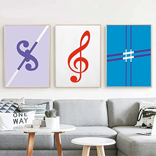 Musik Wand Poster Retro Thema Digital Cover Karte Pop Art Drucke Gitarre Trompete Bild Leinwand Malerei Wohnkultur40x50cm x3 Kein Rahmen von Dittelle