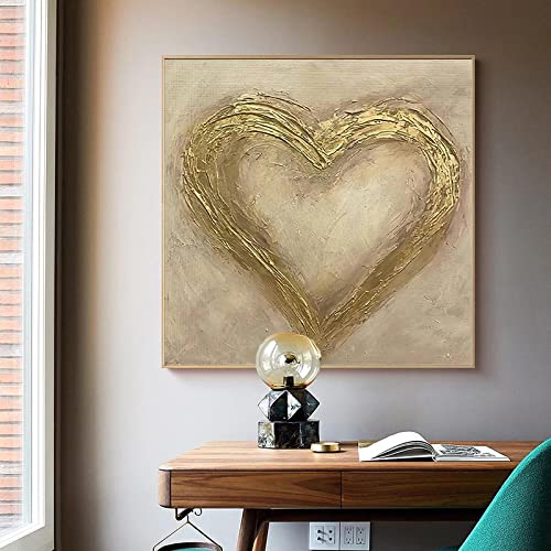 Romantisches Goldenes Herz Liebe Dich Für Immer Poster Leinwand Malerei Wand Kunstdrucke Bild für Wohnzimmer Moderne Wohnkultur 70x70cm Rahmenlos von Dittelle