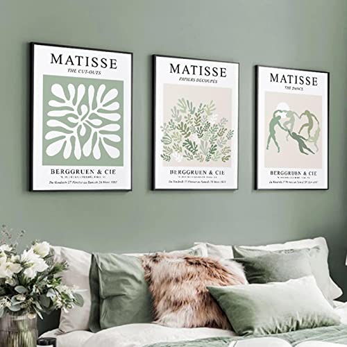 Sage Green Matisse Exhibition Poster Plant Art Canvas Painting Nordic Poster And Prints Wall Pictures For Room Decor 50x70cm-3Pcs Frameless von Dittelle
