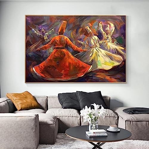 Sufi wirbelnder Derwisch Ölgemälde Kunst Leinwanddruck Islam Muslim Poster Ägypten Wandkunst Bilder für Wohnzimmer Dekor 90 x 130 cm rahmenlos Sufi wirbelnder Derwisch Ölgemälde Kunst Leinwanddruck Islam Muslim Poster Ägypten Wandkunst Bilder für Wohnzimmer Dekor 90 x 130 cm rahmenlos von Dittelle