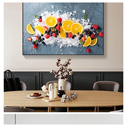 Wandkunst Poster Für Wohnzimmer Orangen Und Beeren Auf Eis Obst Bild HD Leinwand Gemälde Moderne Küche Wohnkultur 70x100 cm Rahmenlos Wandkunst Poster Für Wohnzimmer Orangen Und Beeren Auf Eis Obst Bild HD Leinwand Gemälde Moderne Küche Wohnkultur 70x100 cm Rahmenlos von Dittelle