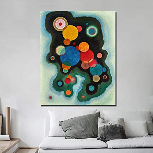Wassily Kandinsky Deepened Impulse Leinwand Gemälde Drucke Wohnzimmer Wohnkultur Wandkunst Ölgemälde Poster Bilder 70x90cm Rahmenlos von Dittelle