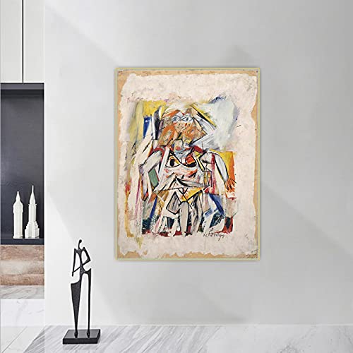 Willem De Kooning《Woman I,1950–52》Leinwandkunst Ölgemälde Kunstwerk Poster Bild Wand Wohnkultur Kunstdruck auf Leinwand 80 x 100 cm (31,4 Zoll x 39,3 Zoll) ohne Rahmen von Dittelle