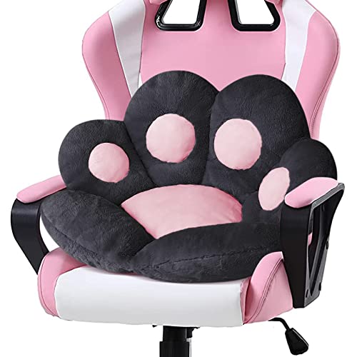 Ditucu Katzenpfoten-Kissen, bequemes Kawaii-Stuhlkissen, 69,8 x 60,9 cm, Bärenpfote, faules Sofa, Büro, Bodenkissen, niedliches Plüsch-Sitzkissen für Gaming-Stuhl für Schlafzimmer, Dekoration, Schwarz von Ditucu