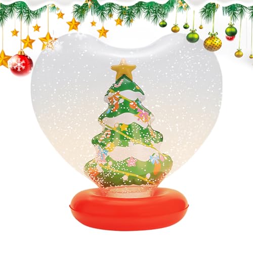 Aufblasbarer Weihnachtsschmuck | Herzförmige Leuchtende Weihnachtskugeln,Figur Innen Holiday Blaskugel Mit Fernbedienung,Für Garten Pool Rasen Terrasse Strandweg Vorgarten von Diuyzoc