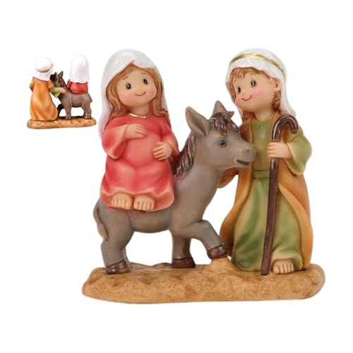 Diuyzoc Katholische Statuen Für Zuhause,Religiöse Cartoon Joseph und Maria Weihnachts Skulpturen - Religiöse Skulpturen Figuren Deko,Christliche Tisch Kamin Kirche von Diuyzoc
