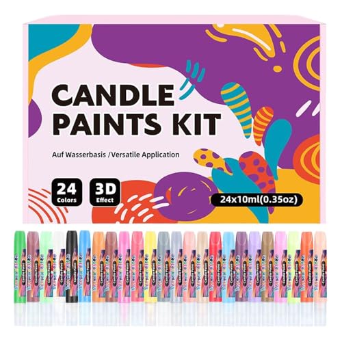 Diuyzoc Kerzenfarbe Stift, Schnelltrocknungs-Wachsmalerei, 24 Stücke, Kunsthandwerks-Werkzeug-Kit, farbreiches Finish, Decorative Supply, für Hemden Hosen Schals kreativer Projekte Diuyzoc Kerzenfarbe Stift, Schnelltrocknungs-Wachsmalerei, 24 Stücke, Kunsthandwerks-Werkzeug-Kit, farbreiches Finish, Decorative Supply, für Hemden Hosen Schals kreativer Projekte von Diuyzoc
