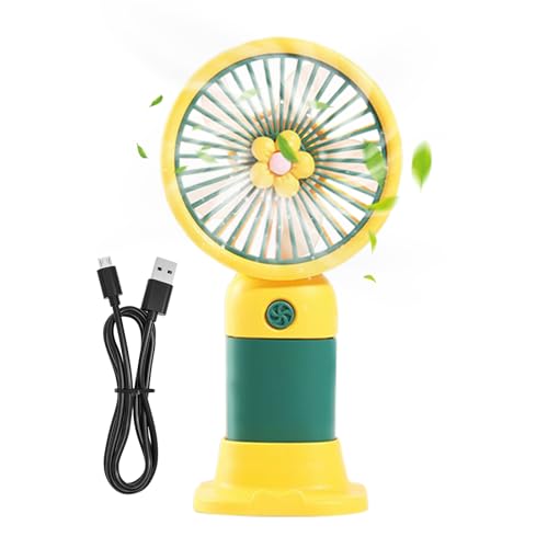 Diuyzoc Tragbarer Handventilator | Wiederaufladbarer Handfächer,Starker Wind Leiser Betrieb Batteriebetrieben Persönliches Kühlgerät Unisex Für Draußen Drinnen Haushalt von Diuyzoc