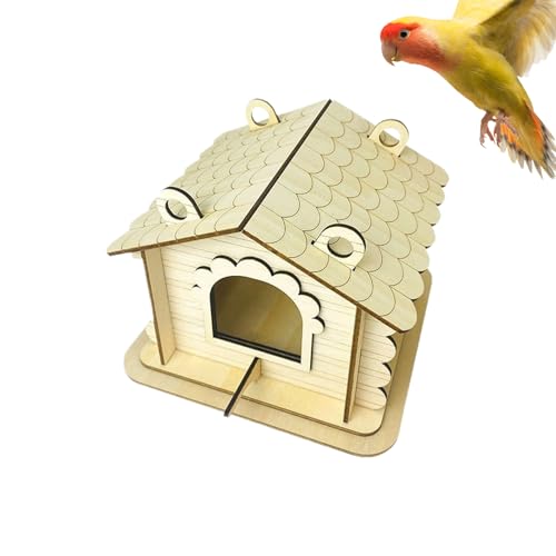 Eulenhäuser Für Draußen, Vogelhaus Aus Holz Für Garten Und Außenbereich, Natürliche Rustikale Tierfutterstellen Als Nist- Futter- Brutplatz Für Garten von Diuyzoc
