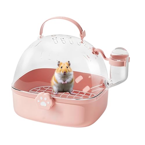 Hamster Reisekäfig | PVC Chinchilla Transportkäfig mit Wasserflasche | Geräumiges Haustiervogel Transportzubehör | für Igel Aras Nymphensittiche Spatzen Wellensittiche Unzertrennliche Konuren von Diuyzoc