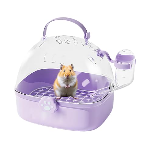 Hamster Reisekäfig | PVC Chinchilla Transportkäfig mit Wasserflasche | Geräumiges Haustiervogel Transportzubehör | für Igel Aras Nymphensittiche Spatzen Wellensittiche Unzertrennliche Konuren von Diuyzoc