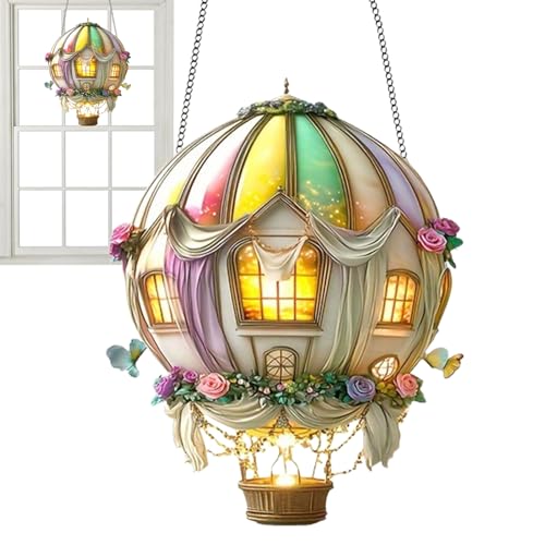 Heißluftballon Lampe | Ballon Solarlampen - 2D Laterne Mit Flackerflamme Für Garten Terrasse Geburtstagsfeier Wege von Diuyzoc