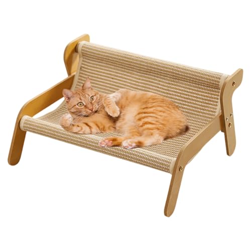 Katzenkratzsofa - Lounge zum Krallenschleifen | Sisal Holz Möbelschoner mit Ruheplatz gegen Langeweile und zum Krallenschärfen von Diuyzoc