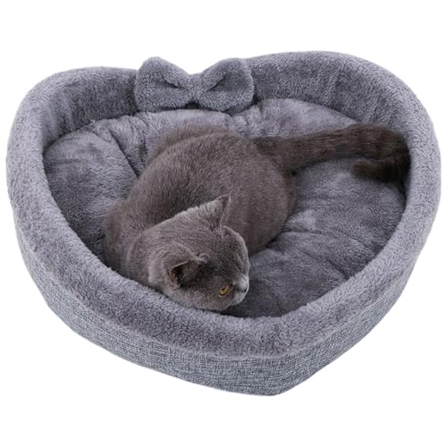 Warmes Katzennest, herzförmige ergonomische, graue, gemütliche Katzenbett, Winter-Haustiernest, waschbares weiches Kissen, für Apartments Schlafzimmer Schlafzimmer Bay Balkon Warmes Katzennest, herzförmige ergonomische, graue, gemütliche Katzenbett, Winter-Haustiernest, waschbares weiches Kissen, für Apartments Schlafzimmer Schlafzimmer Bay Balkon von Diuyzoc