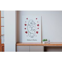 Liebespaar Poster Otter | Personalisiertes Geschenk Valentinstag Individuelles Paargeschenk Tierisch Süß Liebe Hochzeitsgeschenk von DivDesign38