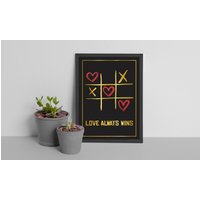 Love Liebe Poster Bild | Wanddekoration Tic Tac Toe Valentinstag Liebespaar Wanbild Din A4 Paar Jahrestag Geschenk von DivDesign38
