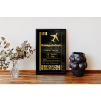 Reisegutschein Personalisiert | Flugzeug Auto Schiff Zug Wandbild Kunstdruck Personalisiertes Geschenk von DivDesign38