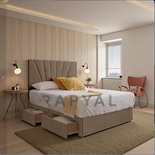 NightEase Diwan-Bett-Set + 25,4 cm Memory-Federkernmatratze + 61 cm passendes Kopfteil (Beige, 122 cm, mit 2 seitlichen Schubladen) von Divan Bed Superstore