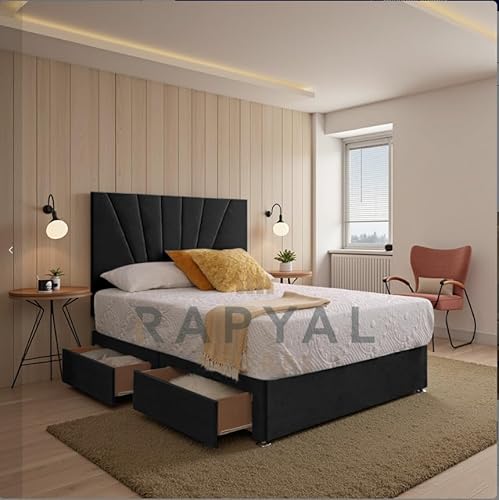 NightEase Diwan-Bett-Set + 25,4 cm Memory-Federkernmatratze + 61 cm passendes Kopfteil (schwarz, 70 cm, ohne Schubladen) von Divan Bed Superstore