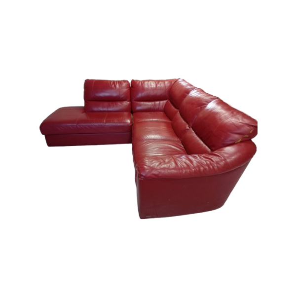 Modulares Ecksofa aus rotem Leder, Divani&Divani by Natuzzi von Divani&Divani by Natuzzi