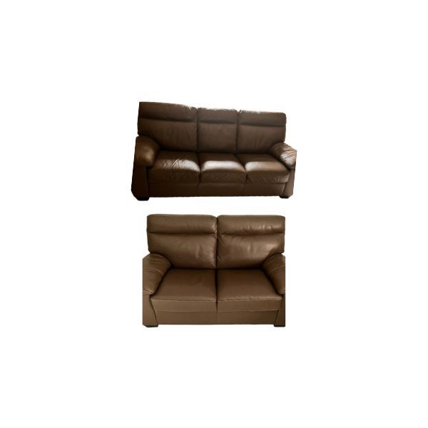 Set aus 2-Sitzer- und 3-Sitzer-Sofa Natuzzi aus gehämmertem Leder (braun), Divani&Divani by Natuzzi von Divani&Divani by Natuzzi