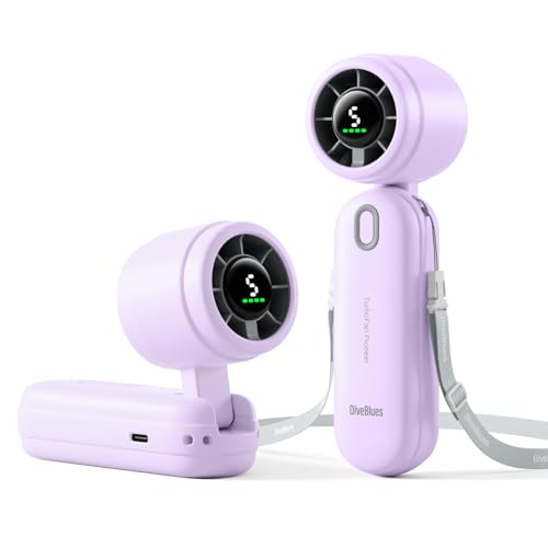 Diveblues iTurbo Handventilator, 9m/s Hohe Geschwindigkeit, 5-stufiger, LED-Display, wiederaufladbarer Akku, 3-in-1 Hand, Hals& Tischventilator, Mini Ventilator für Reisen, Strand, Arbeit & Outdoor Diveblues iTurbo Handventilator, 9m/s Hohe Geschwindigkeit, 5-stufiger, LED-Display, wiederaufladbarer Akku, 3-in-1 Hand, Hals& Tischventilator, Mini Ventilator für Reisen, Strand, Arbeit & Outdoor von Diveblues