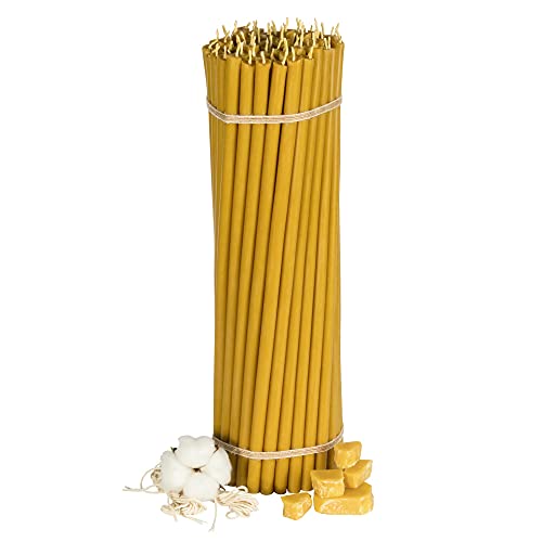 Diveevo Kirchliche Bienenwachskerzen №10 - Honig 50 Stk. I hochwertige Ritualkerzen L-35,5 cm Ø-11,0 mm I 210 Min Brenndauer in gelb I 2 kg dünne Kerzen tropf- & rauchfrei Diveevo Kirchliche Bienenwachskerzen №10 - Honig 50 Stk. I hochwertige Ritualkerzen L-35,5 cm Ø-11,0 mm I 210 Min Brenndauer in gelb I 2 kg dünne Kerzen tropf- & rauchfrei von Diveevo
