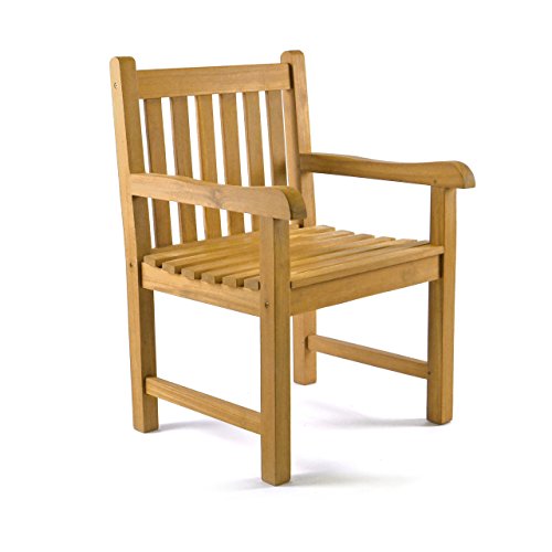 Divero Gartenstuhl Sylt aus Teak Holz, behandelt – Farbe: Braun von Divero